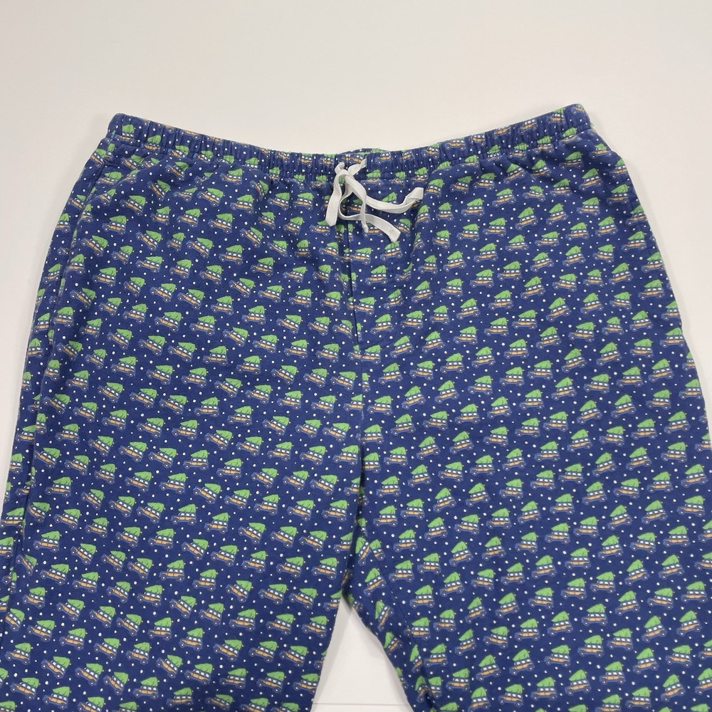Vineyard Vibes Cotton Pajama Pants Men's Large All Over Print Trees Cars Blue